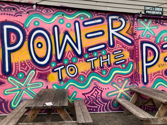 Mural in Williamsburg, Brooklyn, Power to the P.